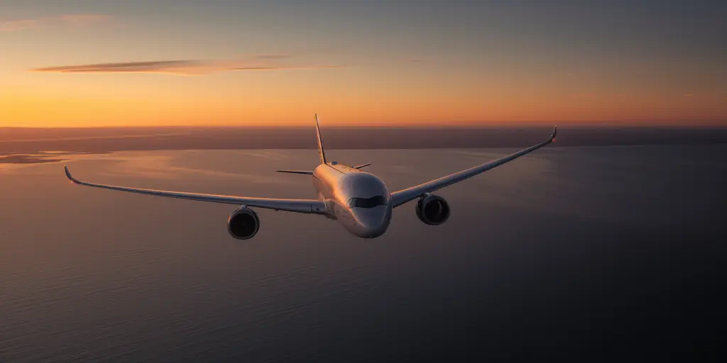 An Airbus A350-900ULR (Ultra Long Range) in the sky